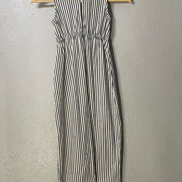 Pink Chicken Black/White Striped Sleeveless Jumpsuit - Size 6Y - Picture 4 of 4